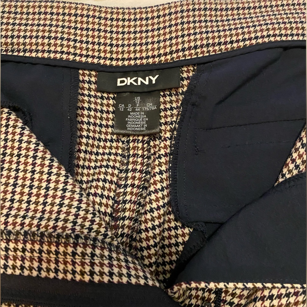 DKNY cropped pants / culottes - brown Houndstooth - Picture 7 of 10